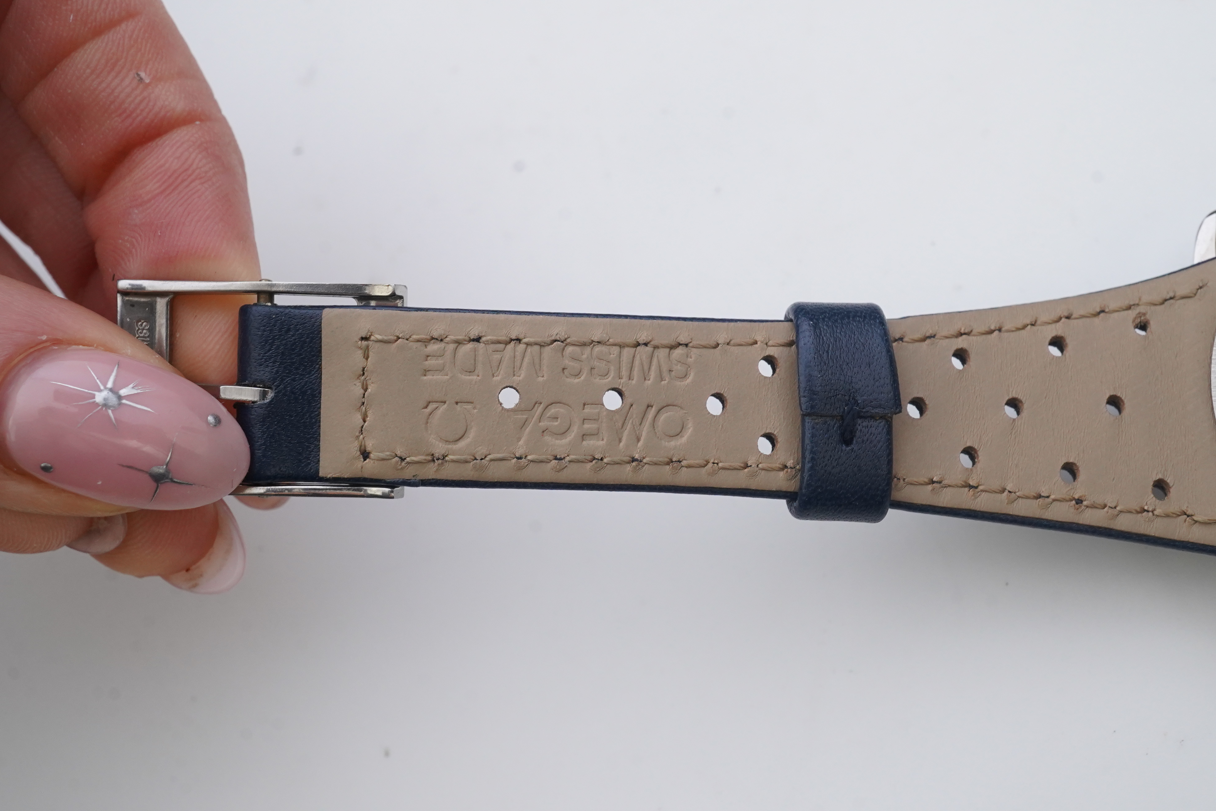 A gentleman's 1970's stainless steel Omega Automatic Dynamic wrist watch, on a later associated leather strap